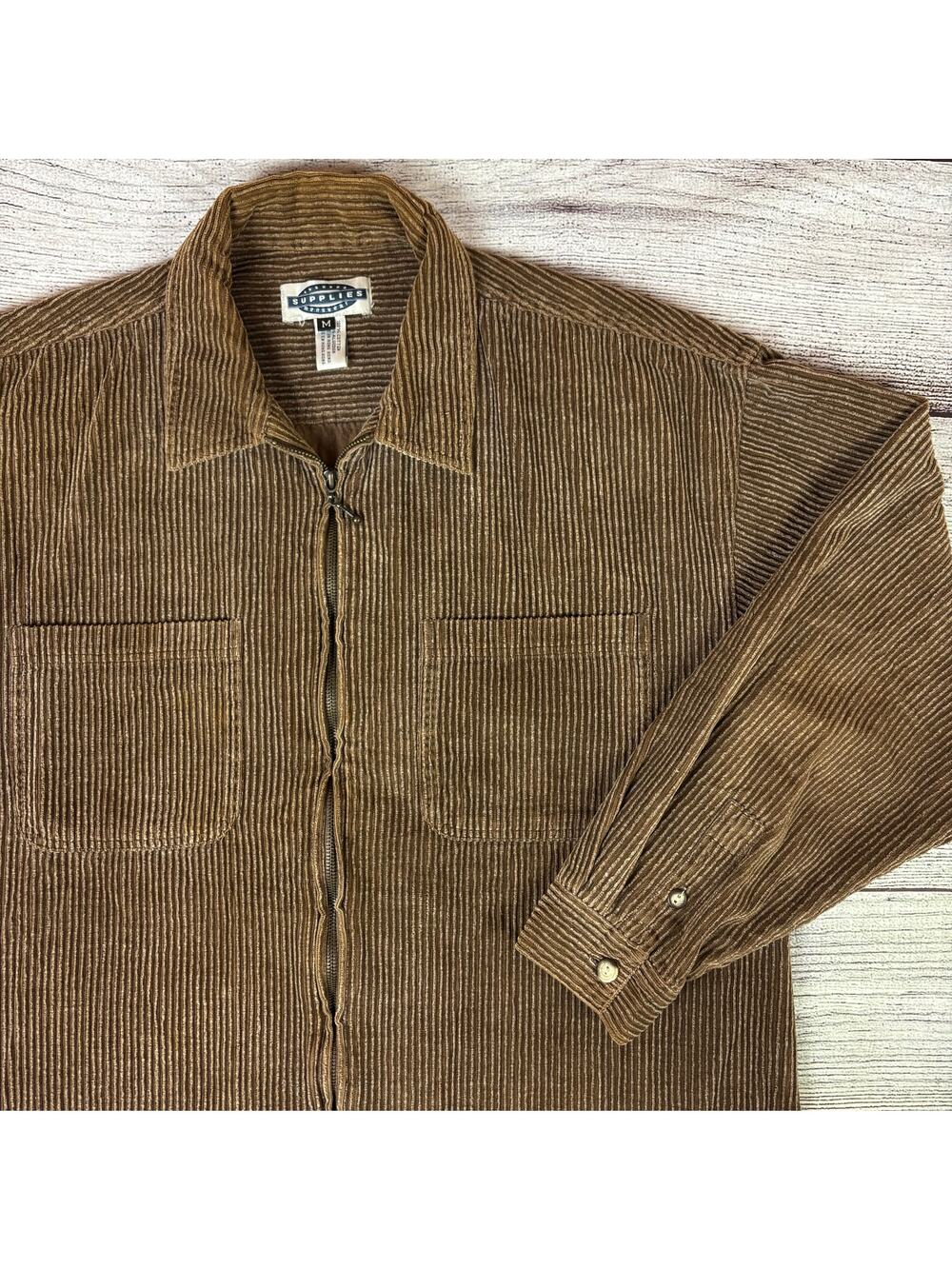 Vintage Y2k Supplies Brown Corduroy Zip Up Jacket